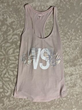 Victoria's Secret Tank Top - Tropical Pink White & Metallic Detailing Size Large